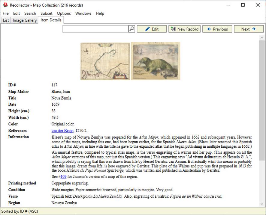 View of Item Details