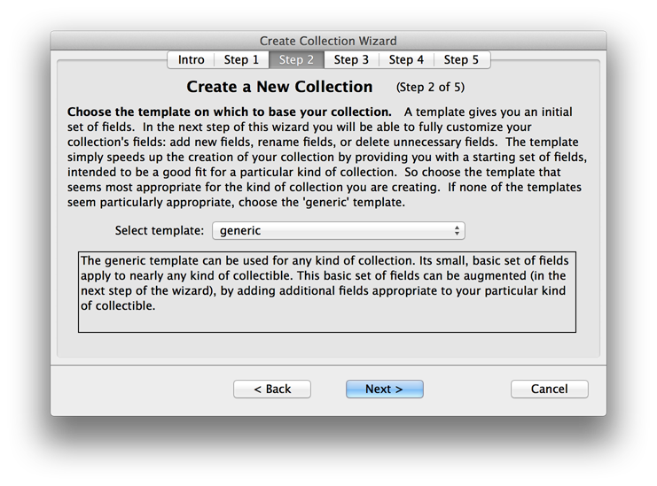 Wizard Step 2: Choose a template
