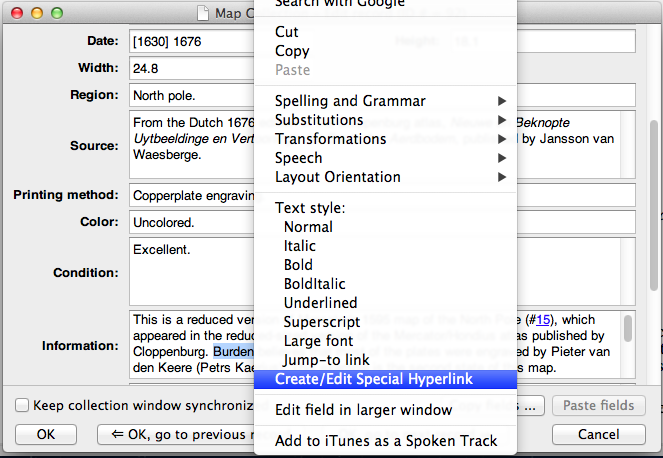 Creating a special hyperlink