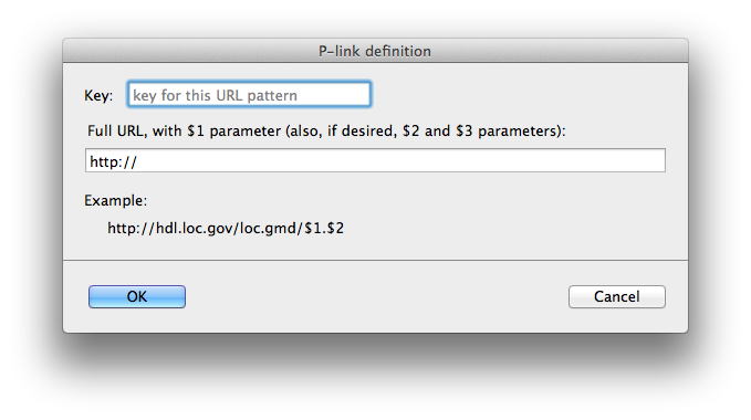Defining a P-link pattern