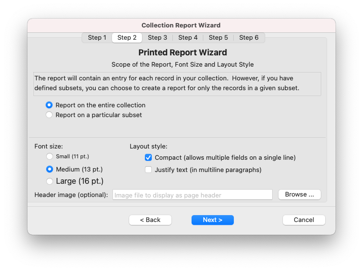 Report Wizard - Step 2