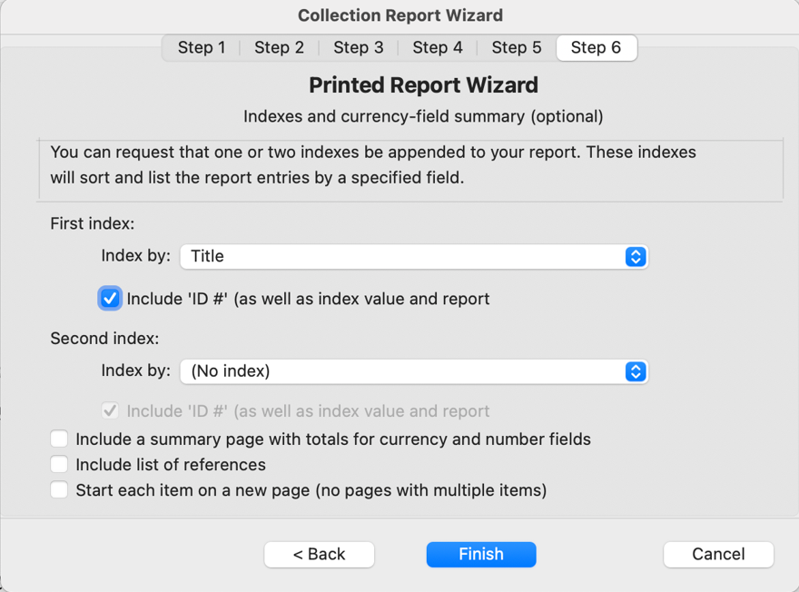 Report Wizard - Step 6