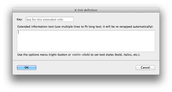 Define a footnote text and key